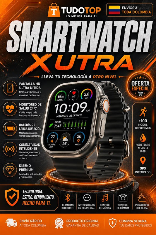 Smartwatch XUltra | Reloj Inteligente con Monitoreo de Salud, Llamadas Bluetooth y Funciones Deportivas